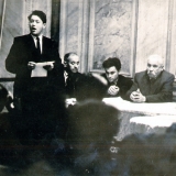 Поэт Я. Тублин читает свои стихи на вечере в Союзе писателей Украины. 1962 г.